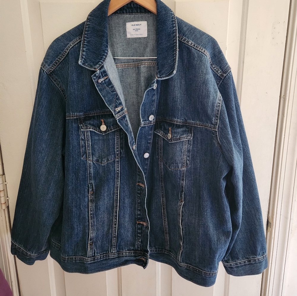 OLD NAVY Jean Denim Boyfriend  Jacket XXL Women's EUC